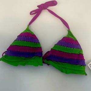 BECCA by Rebecca Virtue Bikini Top ruffle new raspberry